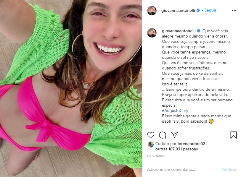 Giovanna Antonelli é paparicada ao surgir em clique raro de biquíni: 'A ...