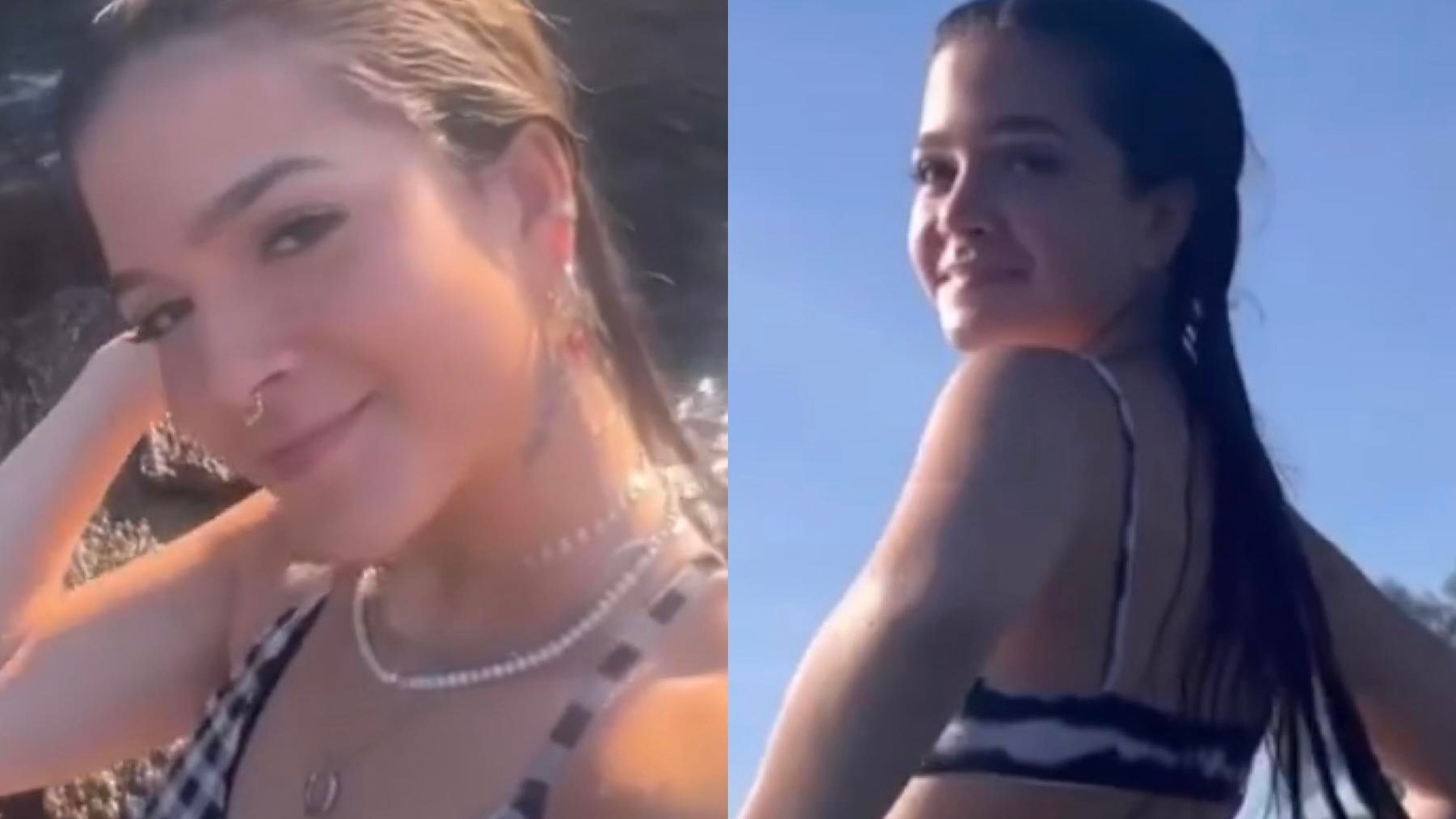 Mel Maia mostra bumbum redondinho em dia na praia