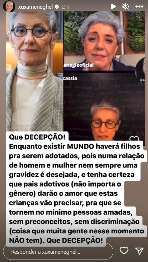 Xuxa Meneghel detona fala de Cássia Kiss (Reprodução/Instagram)