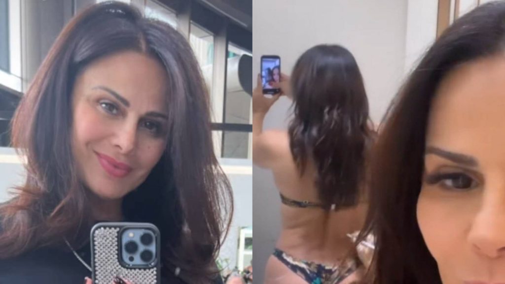 De biquíni, Viviane Araújo exibe corpo real três meses após gravidez