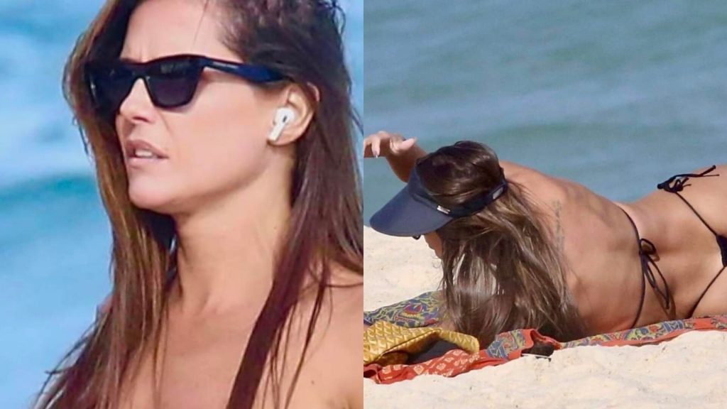 Deborah Secco curte dia de sol em praia do Rio de Janeiro