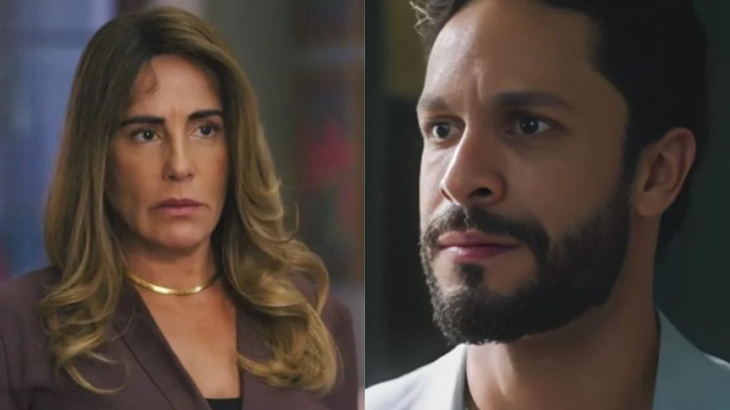 Irene e Luigi em 'Terra e Paixão'. Reprodução/TV Globo