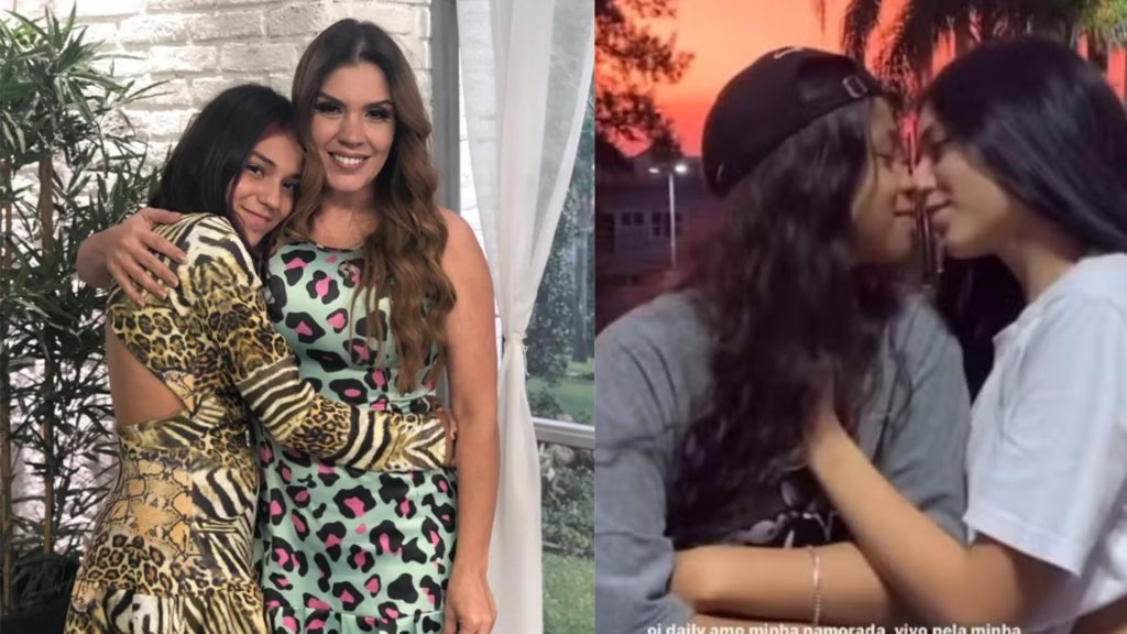 Pyetra Benelli com a mãe Simony e sua namorada Bibi Lopes - Reprodução/Instagram