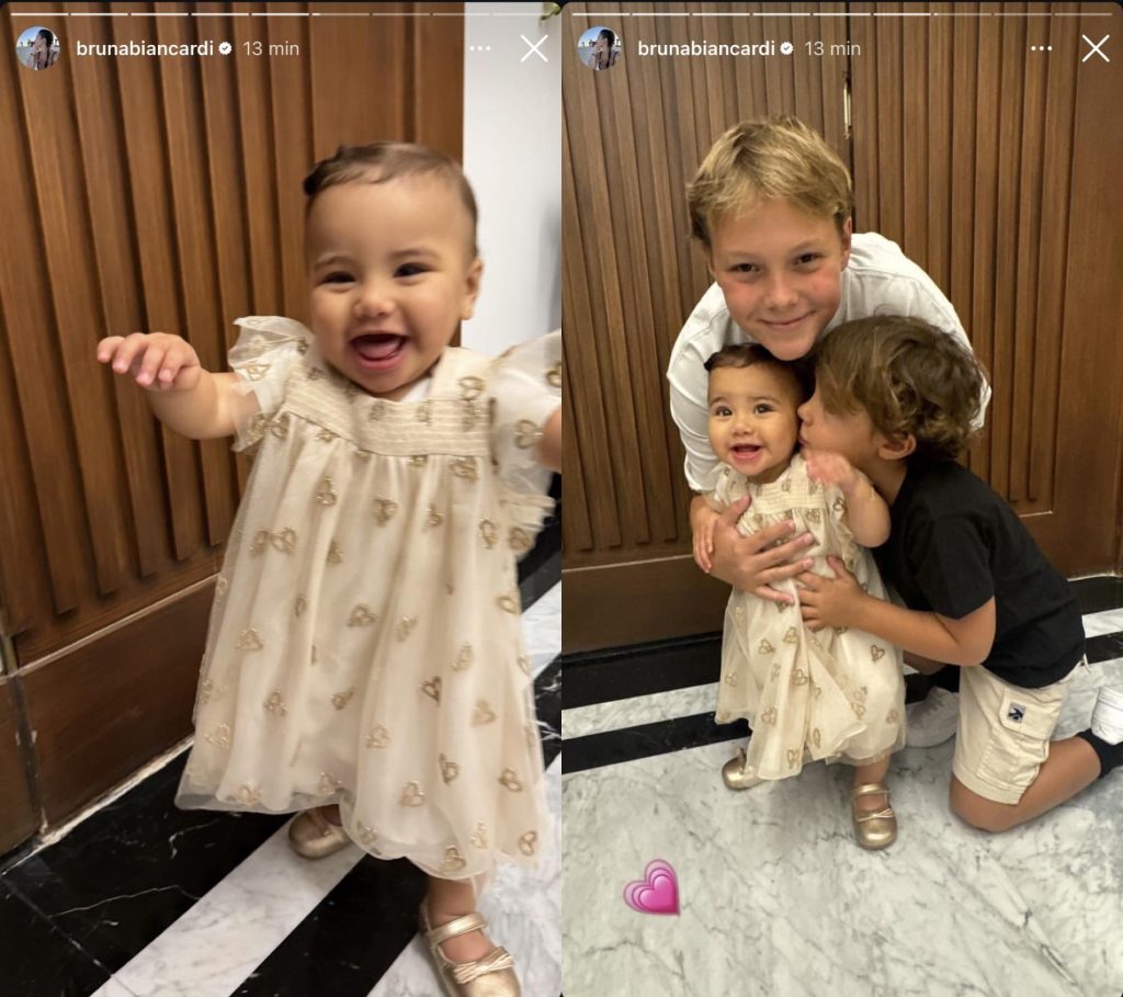 Bruna Biancardi encanta a web com fotos de Mavie, sua filha com Neymar