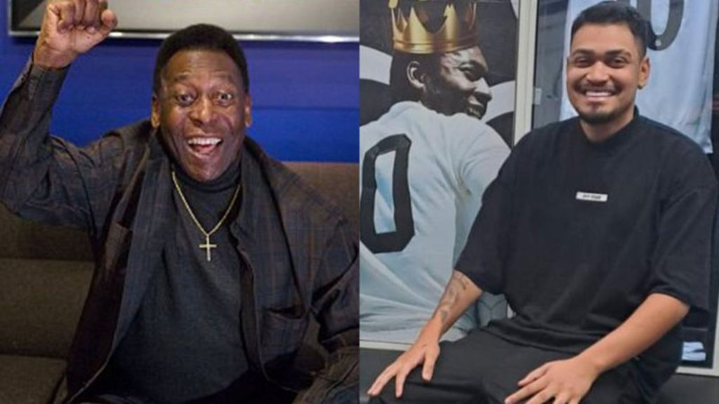 Pelé e neto Gabriel Arantes