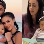 Neymar e Bruna Biancardi com a filha, Mavie