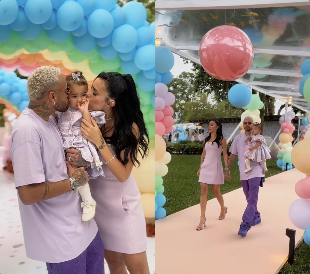 Neymar e Bruna Biancardi comemoram o aniversário de 1 ano da filha, Mavie, no Brasil - Reprodução/Instagram