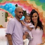 Neymar e Bruna Biancardi com a filha, Mavie