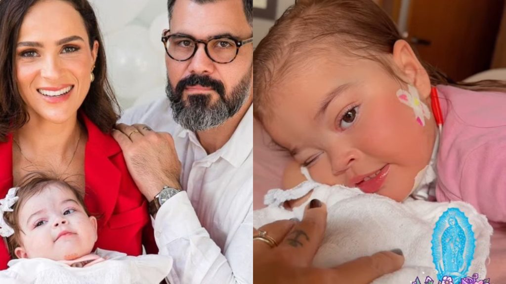 Leticia e Juliano Cazarré e a filha deles, Maria Guilhermina - Reprodução/Instagram