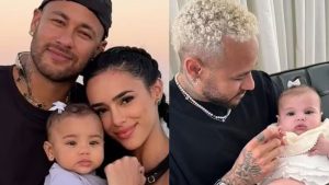 Neymar com Bruna Biancardi e filhas, Mavie e Helena