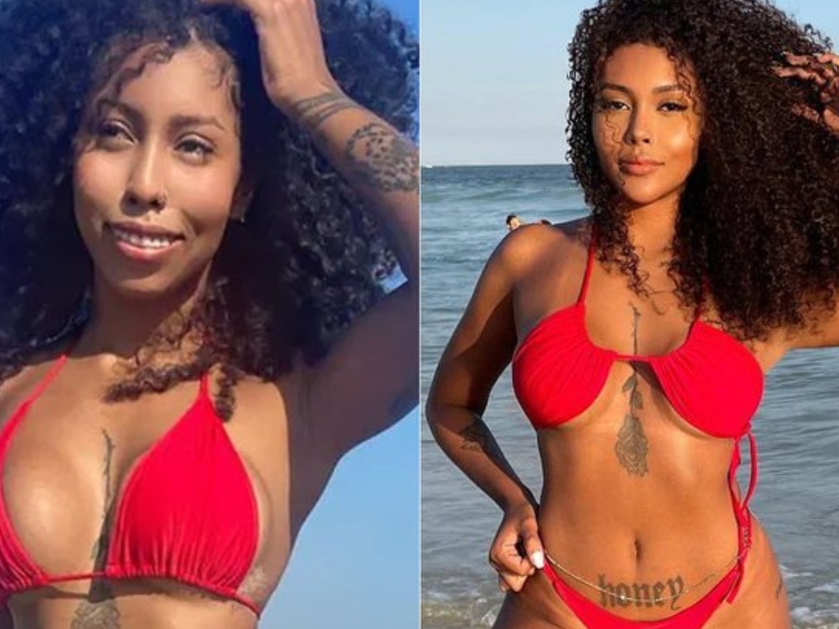 Antes e depois de Giovanna Jacobina: Reprodução - Instagram