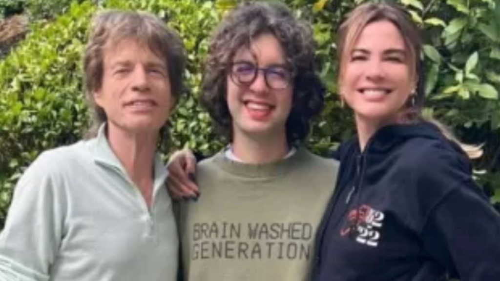 Mick Jagger e Luciana Gimenez com o filho, Lucas - Reprodução/Instagram