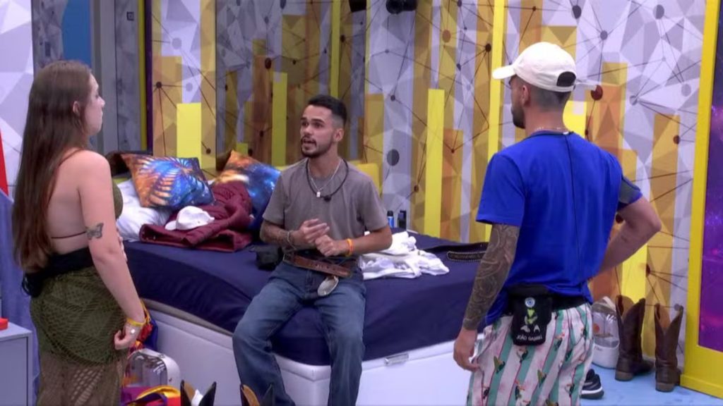 Raissa conversa com os gêmeos João Gabriel e João Pedro no "BBB25" - Reprodução/Gshow