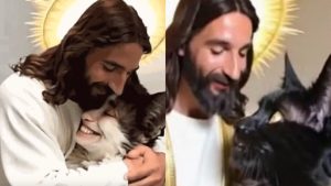 Trend de 'abraço em Jesus' viraliza nas redes com bug que 'humaniza' pets