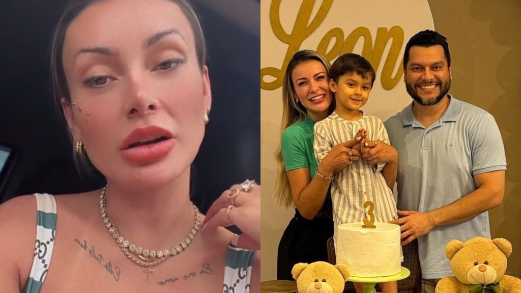 Andressa Urach, Leon e o ex-marido - Reprodução/Instagram