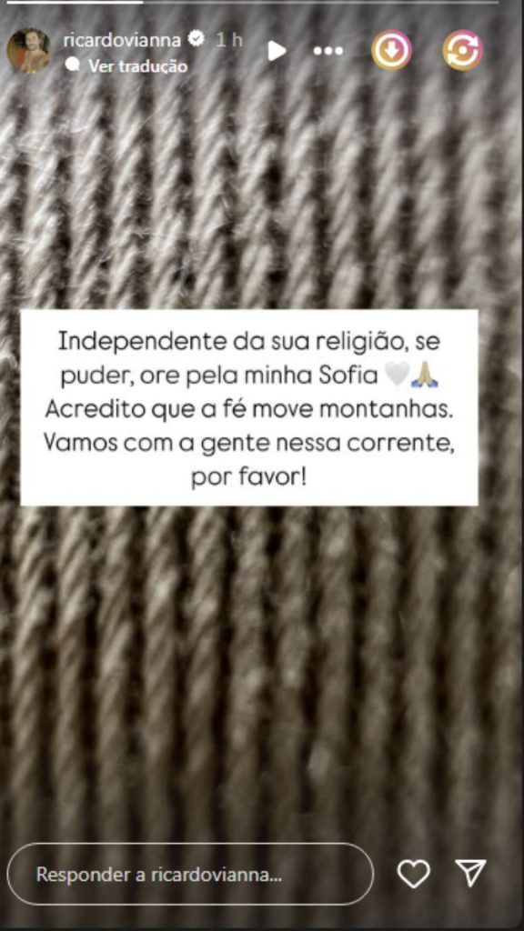 Story de Ricardo Vianna - Reprodução/Instagram