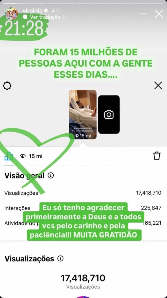 Influenciadora Virginia Fonseca agradece carinho dos fãs no período em que o filho, José Leonardo, esteve internado com bronquiolite